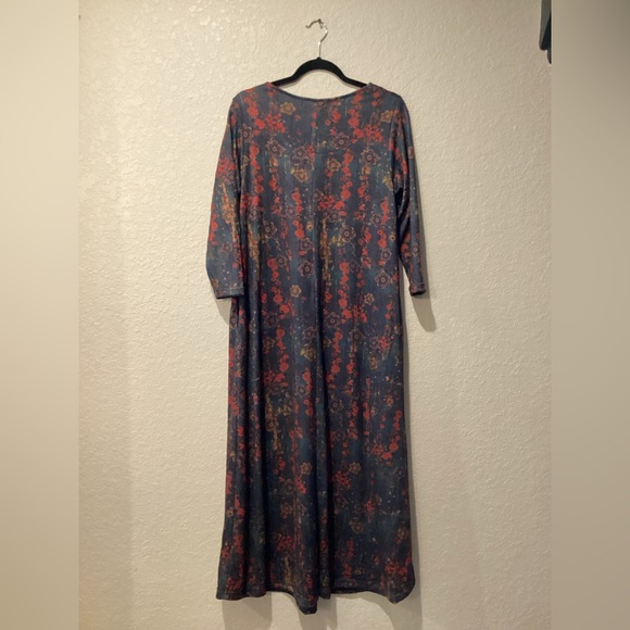 Natural Life Lottie Sweater MIDI Dress watercolor Floral Pockets Lagenlook Artsy - Picture 3 of 9